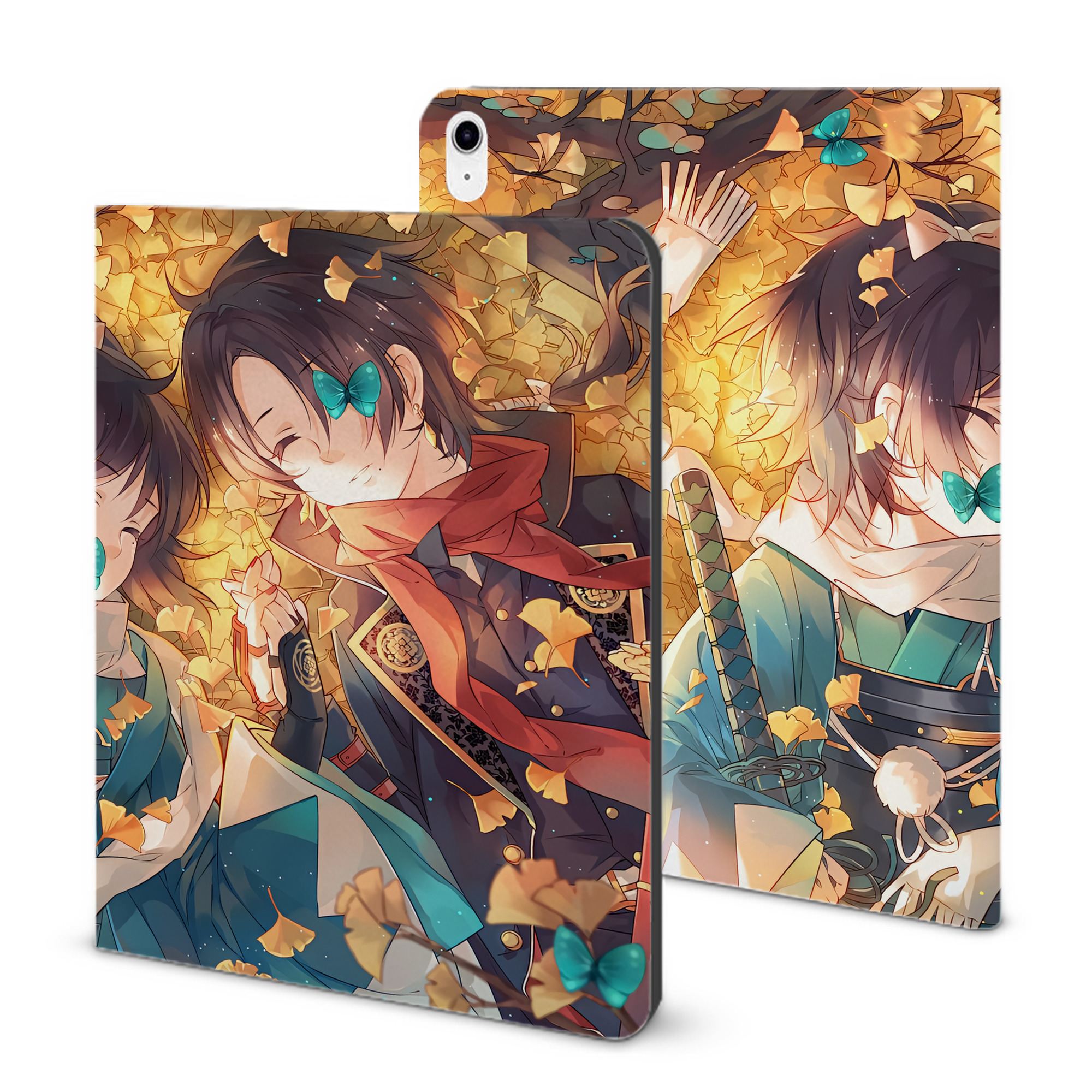 （画像用） 刀剣乱舞 Touken Ranbu IPad ケース ブック型 PUレザー TPU 耐衝撃 軽量 薄型 ペン収納なし 全面保護 IPad 各モデル対応